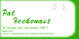 pal heckenast business card